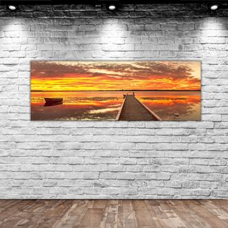 Bk Thuis Landschap Panorama Canvas Tafel 100x35cm-2 Moderne Handig Betrouwbare Decoratie Eenvoudige Nabijheid