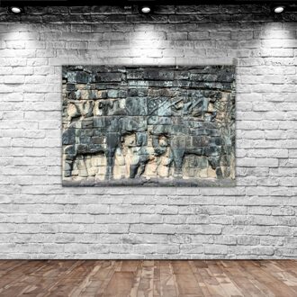 Bk Thuis Oude Khmer Muur Carving Canvas Tafel 50x70cm-1