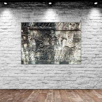 Bk Thuis Oude Khmer Muur Carving Canvas Tafel 50x70cm-2