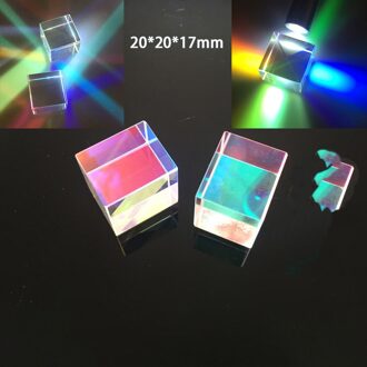 BK7/H-K9L 1Pcs 20*20*17Mm/0.78*0.78 * 0.66in Creatieve Fotografie Van regenboog Glas Met Licht Kubus Kleur Splitting Prisma