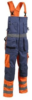 Blåkläder 2603-1860 Bretelbroek High Vis Oranje/Marineblauw maat 46