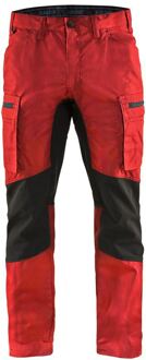Blåkläder Blaklader Service werkbroek met stretch - Rood/Zwart - C48