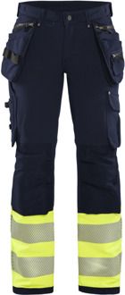 Blåkläder Dames High-Vis 4-weg stretch werkbroek 71931642 | Marine/High-Vis Geel | Maat 40 - 7330509776766