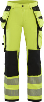 Blåkläder Dames High-Vis 4-weg stretch werkbroek 71971642 | High-Vis Geel/Zwart | Maat 38 - 7330509729595