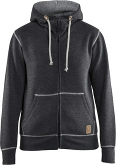 Blåkläder Dames hooded sweatvest 33731157 | Zwart Mêlee | Maat XS - 7330509483398