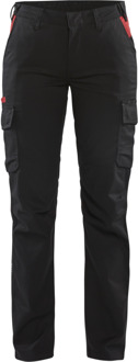 Blåkläder Dames industrie werkbroek stretch/elastiek 71441832 | Zwart/Rood | Maat 40 - 7330509763537