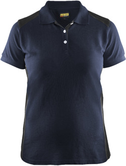 Blåkläder Dames poloshirt piqué 33901050 | Donker marineblauw/Zwart | Maat L - 7330509646564