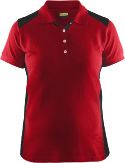 Blåkläder Dames poloshirt piqué 33901050 | Rood/Zwart | Maat XXL - 7330509588031
