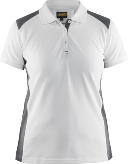 Blåkläder Dames poloshirt piqué 33901050 | Wit/Grijs | Maat XS - 7330509479247