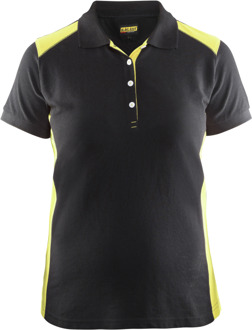 Blåkläder Dames poloshirt piqué 33901050 | Zwart/High-Vis Geel | Maat L - 7330509588130
