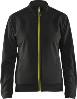 Blåkläder Dames service Sweatshirt met rits 33942526 | Zwart/High-Vis Geel | Maat XL - 7330509648094