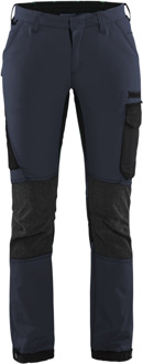 Blåkläder Dames Service werkbroek 4-weg stretch 71221645 | Donker marineblauw/Zwart | Maat 50 - 7330509742624
