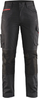 Blåkläder Dames service werkbroek met stretch 71951330 | Zwart/Rood | Maat 34 - 7330509647257