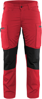 Blåkläder Dames Service werkbroek Stretch 71591845 | Rood/Zwart | Maat 48 - 7330509499221