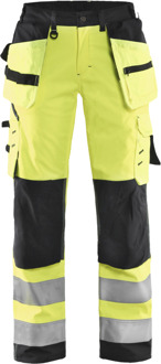 Blåkläder Dames Softshell werkbroek High-Vis 71672517 | High-Vis Geel/Zwart | Maat 34 - 7330509540206