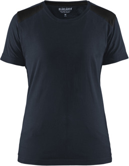 Blåkläder Dames T-Shirt 34791042 | Donker marineblauw/Zwart | Maat S - 7330509696552