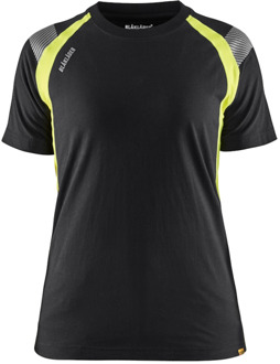 Blåkläder Dames T-Shirt Visible 34021030 | Zwart/High-Vis Geel | Maat L - 7330509707425