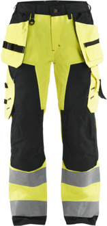 Blåkläder Dames werkbroek High-Vis met spijkerzakken 71561811 | High-Vis Geel/Zwart | Maat 42 - 7330509502686