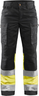 Blåkläder Dames werkbroek High-Vis met stretch 71611811 | Marine/High-Vis Geel | Maat 34 - 7330509615539