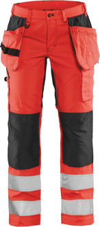 Blåkläder Dames werkbroek High-Vis met stretch 71631811 | High-Vis Rood/Zwart | Maat 38 - 7330509811566