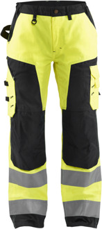 Blåkläder Dames werkbroek High-Vis zonder spijkerzakken 71551811 | High-Vis Geel/Zwart | Maat 34 - 7330509502174
