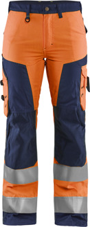 Blåkläder Dames werkbroek High-Vis zonder spijkerzakken 71551811 | High-Vis Oranje/Marineblauw | Maat 38 - 7330509502358