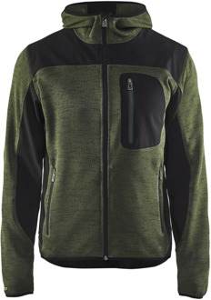 Blåkläder Gebreid vest met softshell 49302117 | Army Groen/Zwart | Maat XL - 7330509411438