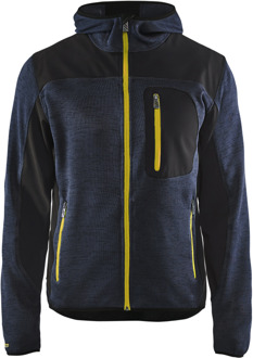 Blåkläder Gebreid vest met softshell 49302117 | Donkerblauw/Geel | Maat 3XL - 7330509658406