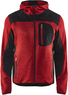 Blåkläder Gebreid vest met softshell 49302117 | Rood/Zwart | Maat XL - 7330509411483