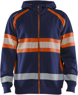 Blåkläder High-Vis Hooded Sweatshirt 35521158 | Marineblauw/Oranje | Maat XXL - 7330509831083