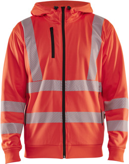 Blåkläder High-Vis Hoodie met rits 35652538 | High-Vis Rood | Maat XS - 7330509831908