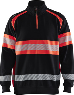 Blåkläder High-Vis Sweater 35531158 | Zwart/High-Vis Rood | Maat 3XL - 7330509830857