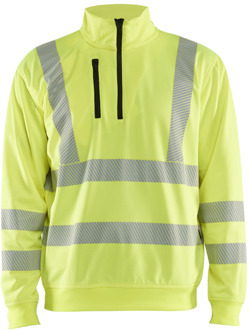 Blåkläder High-Vis Sweatshirt halve rits 35642538 | High-Vis Geel | Maat S - 7330509831472
