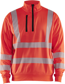 Blåkläder High-Vis Sweatshirt halve rits 35642538 | High-Vis Rood | Maat XXL - 7330509831670