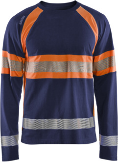 Blåkläder High-Vis T-Shirt lange mouwen 35101030 | Marineblauw/Oranje | Maat XL - 7330509714072