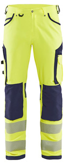 Blåkläder High-Vis werkbroek met 4-weg stretch zonder spijkerzakken 11971642 | High Vis Geel/Marineblauw | Maat 56 - 7330509840276