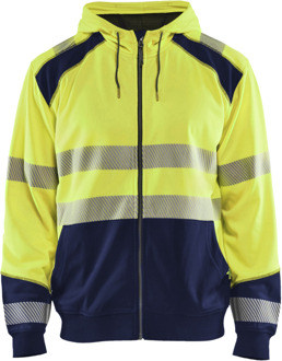Blåkläder Hooded Sweatshirt High-Vis 35462528 | High-Vis Geel/Marineblauw | Maat XXL - 7330509609989