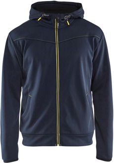 Blåkläder Hoodie met rits 33632526 | Donkerblauw/Geel | Maat XS - 7330509550168