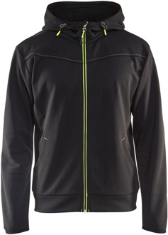 Blåkläder Hoodie met rits 33632526 | Zwart/High-Vis Geel | Maat S - 7330509550236
