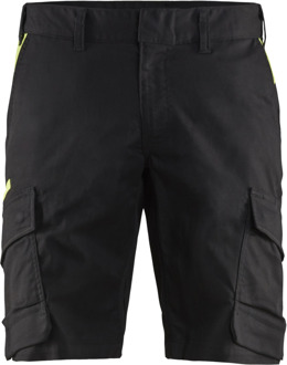 Blåkläder Industrie short met stretch 14461832 | Zwart/High Vis Geel | Maat 64 - 7330509758519