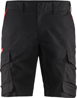 Blåkläder Industrie short met stretch 14461832 | Zwart/Rood | Maat 56 - 7330509758588