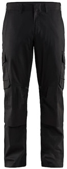 Blåkläder Industrie werkbroek stretch met kniezakken 14481832 | Zwart | Maat 44 - 7330509759813