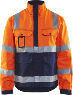 Blåkläder Jack, ongevoerd High-Vis 40231804 | High-Vis Oranje/Marineblauw | Maat XS - 7330509313442