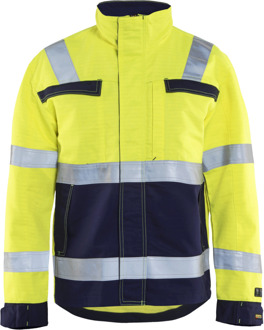 Blåkläder Multinorm jack. Ongevoerd 40871514 | High-Vis Geel/Marineblauw | Maat S - 7330509552483