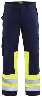 Blåkläder Multinorm werkbroek 14781514 | Marine/High-Vis Geel | Maat 48 - 7330509516737