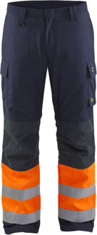 Blåkläder Multinorm winterwerkbroek 18691513 | Marineblauw/Oranje | Maat 52 - 7330509716830