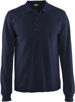 Blåkläder Poloshirt lange mouw 33881050 | Marineblauw | Maat 4XL - 7330509482049