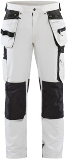 Blåkläder Schildersbroek met 4-weg stretch 10791645 | Wit/Donkergrijs | Maat 56 - 7330509743447