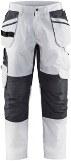 Blåkläder Schilderswerkbroek met stretch en spijkerzakken 10961033 | Wit/Donkergrijs | Maat 48 - 7330509658918