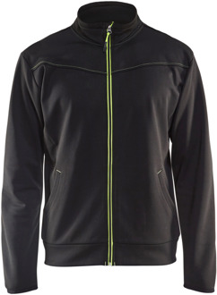 Blåkläder Service Sweatshirt met rits 33622526 | Zwart/High-Vis Geel | Maat M - 7330509550823